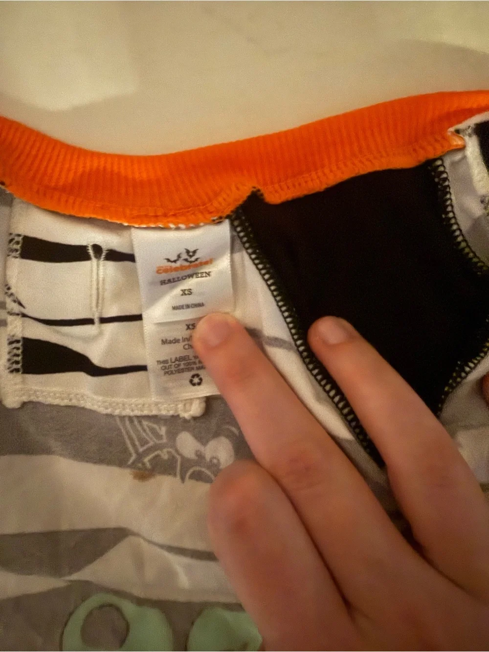 Mummy Stripe Dog Tee in Black, White & Orange